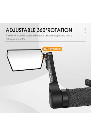 2 Adet Bisiklet Aynası Bisiklet Arka Görüş Aynası Katlanabilir 360 Derece Dönen Arka Görüş Bisiklet Aynası Gidon Güvenlik Aynası Dağ Yolu Bisikleti İçin