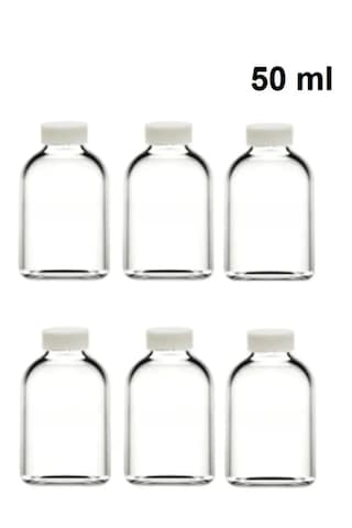 Rotanev 6 Adet Cam 50 ML Mini Shot Ginger Detox Şişe Plastik Sızdırmaz Kapaklı Kolonya Koku Süs Küçük Şişe