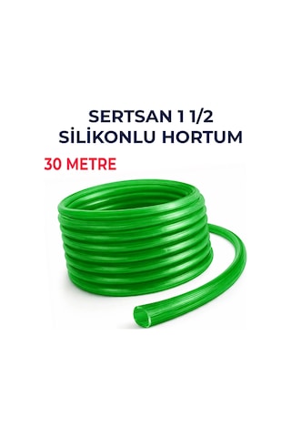 Silikonlu Bahçe Hortumu 1 1/2 İnç 30 Metre Yeşil - Dayanıklı Sulama Hortumu