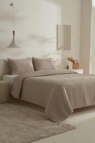 Karaca Home Elie Çift Kişilik Yatak Örtüsü Seti Bej