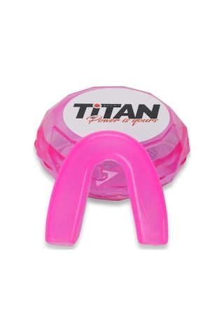 Titan Sport Silikon Dişlik Boks, Kickboks Muay Pembe Model 2 Dişlik + Saklama Kabı Çok Renkli