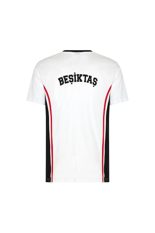 Bjk Tsrt 038 Beşiktaş Lisanslı Antrenman Beyaz Bisiklet Yaka T-shirt Beyaz