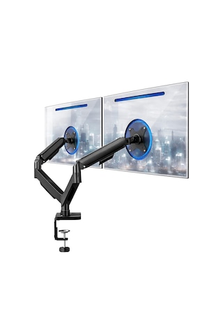 17-32" Çift Kollu Monitör Kolu Vesa Uyumlu Tam Hareketli 9+9 Kg Taşıma Kapasiteli Monitör Standı