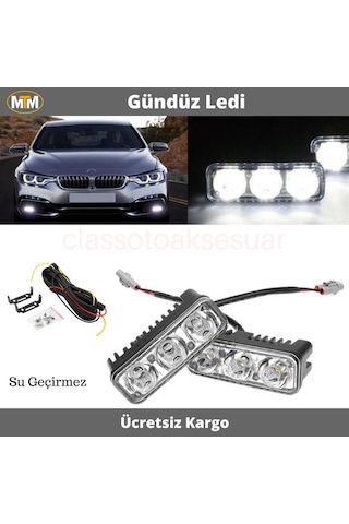 Gündüz Farı 3Ledli Kısa Metal 0806007