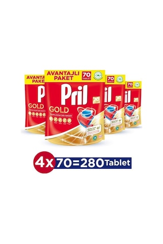 Pril Gold Bulaşık Makinesi Deterjanı 4 x 70 Tablet