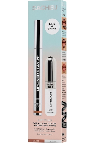 Sacheu Line & Shine Lip Duo Uzun Süre Kalıcı Dudak Şekillendirme Ve Parlaklık Seti 2x3.5ml Set