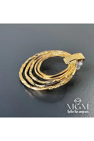 Gold Çelik Küpeler - Kp00116 Çok Renkli
