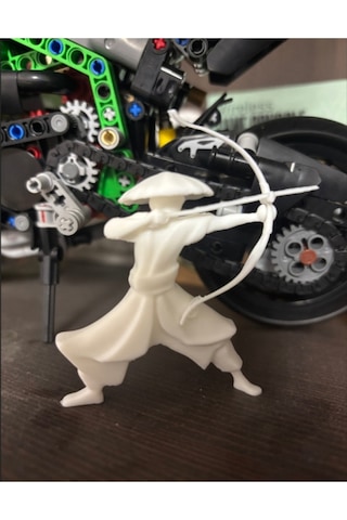 Samuray Okçu Figürü 3d Baskı Sanatı Koleksiyonluk Masaüstü Dekor.7cm