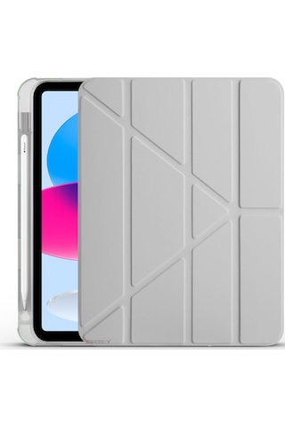 İpad 11.nesil 11 İnç 2025 A16 Uyumlu Üçgen Katlanabilir Kalemlikli Yatay Dikey Standlı Akıllı Kılıf Kapaklı Kılıf