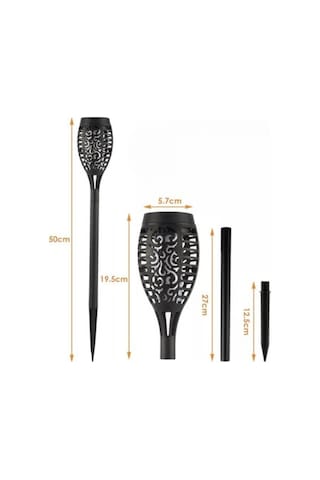 Büro Ev Ofis Hediyesi İçin Solar Şarjlı Alev Efektli Hobi Bahçe Lambası Açık Gri