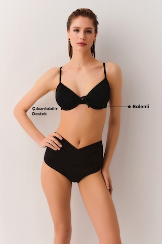 Suwen Önden Bağcıklı Destekli Bikini Üst Sbn26655012 Siyah