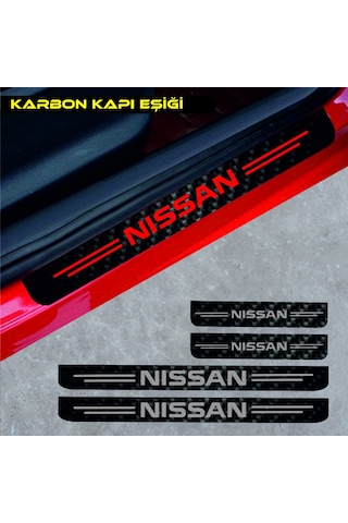 Eyphon Nissan Qashqai Karbon Kapı Eşiği Oto Sticker 4 Adet