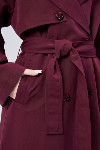 Kadın Oversize Astarlı Uzun Trençkot Taş
