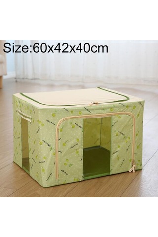 Sones Katlanabilir Saklama Kutusu Fermuarlı Dokumasız Kumaş Nem Geçirmez Giysi Saklama Kutusu, Boyut: 100l 60x42x40cm Yeşil Kiraz Yeşil