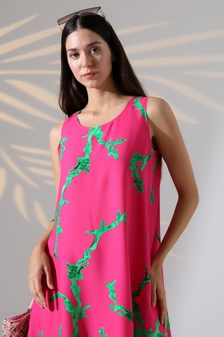 Likapa Yazlık Askılı Viskon Elbise 2691 Pembe Mercan