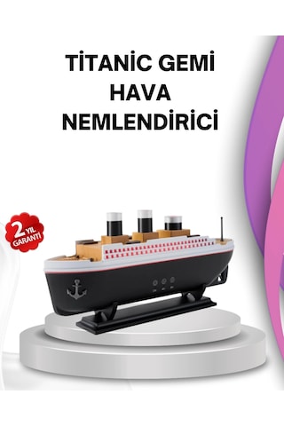 Ultra Sessiz Titanik Gemi Led Işıklı Aroma Difüzörü Oda Nemlendirici