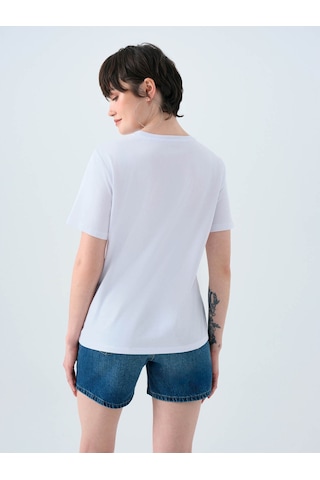 Loft Regular Fit Beyaz Kadın T-shirt Lf2038993 Beyaz