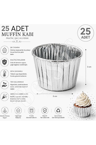 Muffin Kalıbı 25li Gümüş