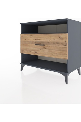 Hyperion Şifonyer Tek Raflı Tek Çekmeceli 88x44x80 Antrasit-çam Antrasit