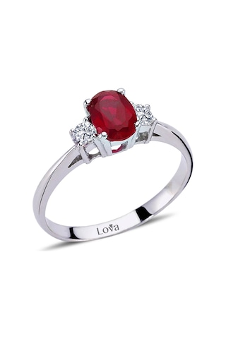 Lova Pırlantalı Oval Yakut Yüzük - 1020226