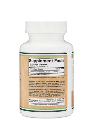 Double Wood Lumbrokinase Enzymes 120 Capsul.39. Aromasız
