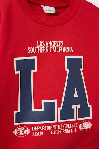 Defacto Erkek Bebek Bisiklet Yaka Baskılı İçi Yumuşak Tüylü Sweatshirt E9238a525aurd79 Kırmızı