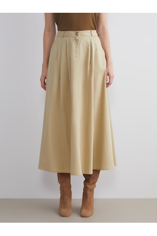 Lcwaıkıkı Classic Bej Standart Fit Poplin Pileli Etek