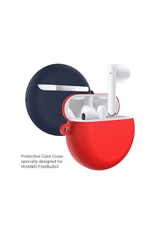 Youmex Huawei Freebuds3 Kulaklık Kılıfı Silikon Koruyucu, İvme Dayanıklı, Kullanıma Kolay, Kablosuz Şarj Desteği, Kayıp Engelleme Döngüsü, Beyaz Diğer