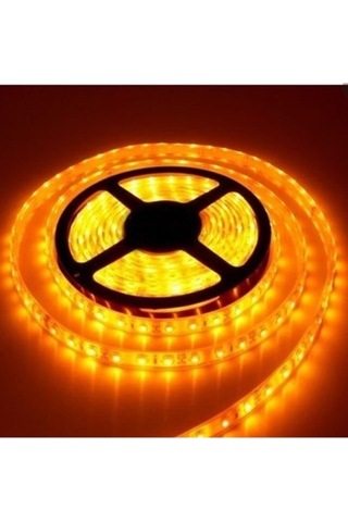 İç Mekan 5050 3 Çipli Silikonsuz 5 Metre Şerit Led Amber