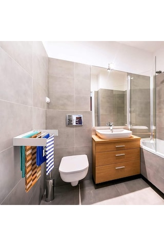 Kurutmalık Çamaşır Askısı - Duvara Monte Çamaşırlık 55 Cm Beyaz