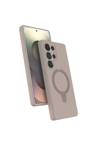 Samsung Galaxy Uyumlu S23 Ultra Regal Magsafe Standlı Kapak - Titan Gri Evimdeyokyok