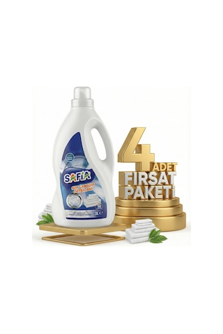 Safia Bitkisel Sıvı Çamaşır Makine Deterjanı Beyazlar 4x3 Lt 3 L