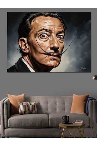 Ahşap Tablo Ünlü Ressam Salvador Dali Portresi İnsan Figürlü Tablolar