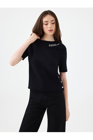 LOFT Regular Fit Kadın Tshirt K.kol Lf2040704 Q1.v1 Siyah
