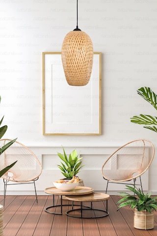 Bohem Bambu Boja Pendant Sarkıt Avize Lamba 23 Cm - Iskandinav, Modern, Bohem, Rattan Aydınlatma Bej