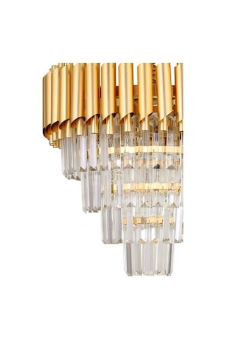 Palmira 45'lik Kristal Taşlı Lüks Avize - Sarı-yaldız Sarı Yaldız