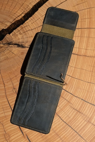 Lenax Leather Milano Hakiki Deri Cüzdan Kartlık Nakit Para Klipsli Bozuk Para Cepli Erkek Cüzdan Haki
