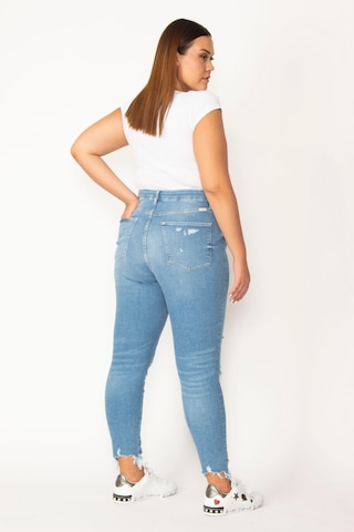 Şans Kadın Mavi Yırtık Detaylı Yıkama Efektli 5 Cepli Skinny Kot Pantolon 65n28095-mavi Mavi