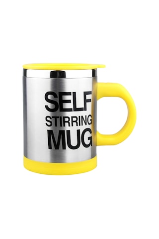 Yaleker 400ml Çift Katlı Paslanmaz Çelik Otomatik Kahve Karıştırıcı Bardak - Elektrikli Karıştırıcı, Leakproof Kapaklı, Ev/ofis/outdoor Kullanıma Uygun Sarı