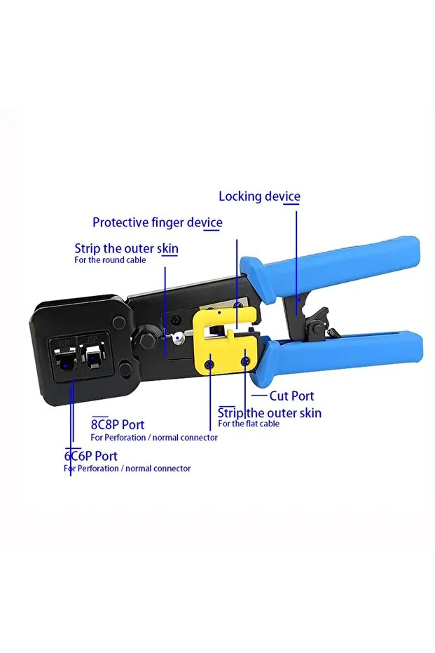 Yeni Nesil Rj45 Pense Rj12 R J45 Sıkma Makaslı Network Ağ Pense Ez Rj45 Crimper 8p 6p Network Aksesuar