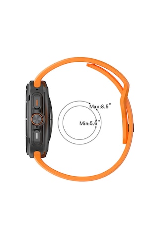 Teknodur Galaxy Uyumlu Watch Ultra 47mm Krd-119 Delikli Tasarım Silikon Kordon-gri