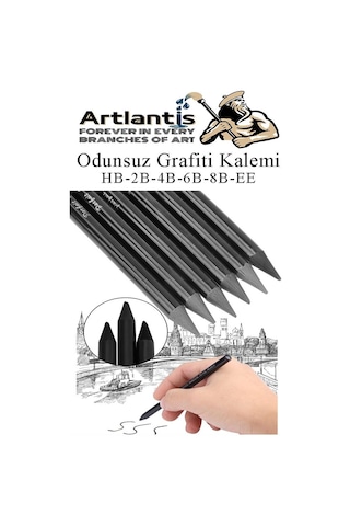 Odunsuz Grafiti Kalemi 6 Lı 1 Paket Odunsuz Kömür Kalemi Füzen Kalemi Çizim Kalemi Eskiz Ve Karakalem Kalemi