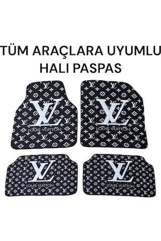 Lüx Oto Halı Paspas Desenli Yıkanabilir Unıversal Her Araca Uyumlu Lv Siyah