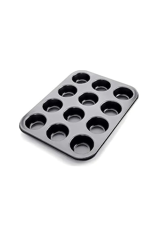 12'li Muffin Ve Cupcake Fırın Tepsisi Yapışmaz Metal Kek Kalıbı, 12 Gözlü Muffin Kabı, Cup Cake Pişirme Te Genel