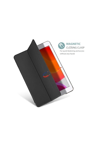Apple Uyumlu iPad 7.Nesil 10.2 Inç 2019 Kılıf Smart 1-1 Arkası Şeffaf