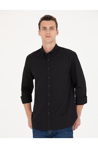 Pierre Cardin Erkek Siyah Desenli Gömlek 50276553-vr046 Siyah
