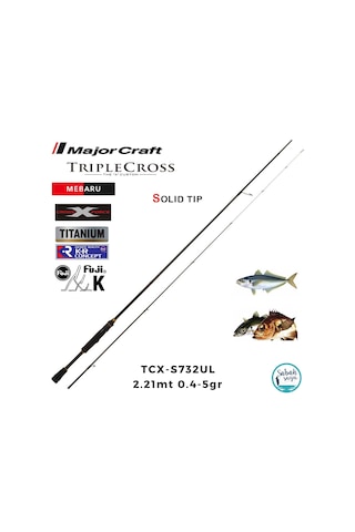 Major Craft Triple Cross Tcx-s732ul Mebaru Solid 2.21mt 0.4-5gr 2p Lrf Kamış