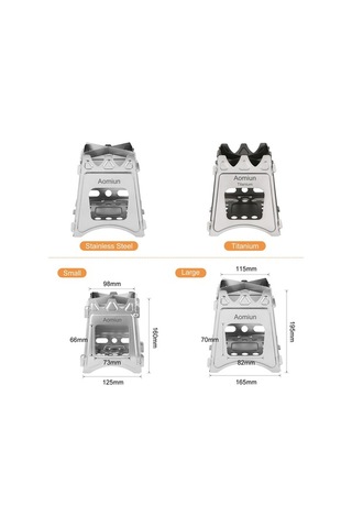 Tongxida Aomiun Ws009s Çelik Kapaklı Küçük Boy Katlanabilir Odun Ocağı, 20x20 Saklama Çantası İçeren Paket Gümüş Gümüş