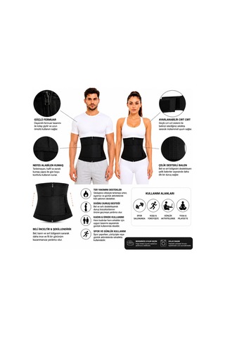 Inner Vision Sauna Etkili Termal Bel Korsesi Terletici Toparlayıcı Sıkılaştırıcı Korse Kemer Unisex