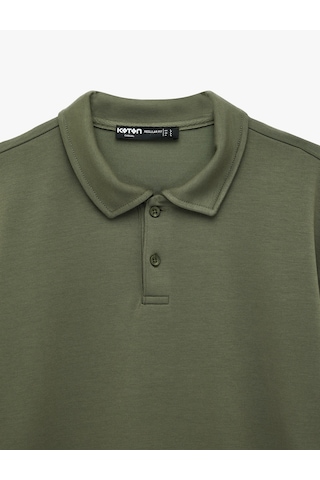 Koton Kısa Kollu Regular Fit Düğmeli Polo Yaka Tişört Yeşil 6sam10484mk